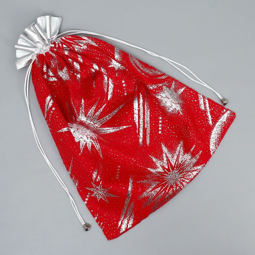 Цена за 5 шт. Мешочек подарочный плюш Полярная звезда, тиснение, 30 х 40 см +/- 1.5 см - Дарите счастье фото 5