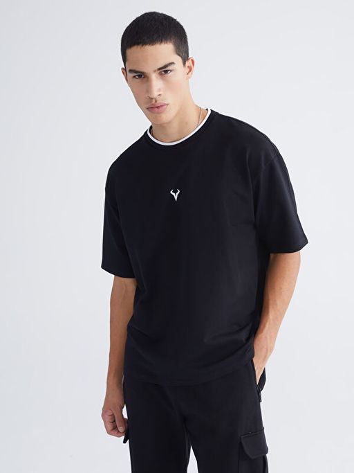 Bisiklet Yaka K?sa Kollu Erkek Sweatshirt