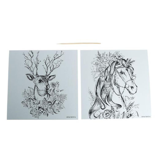 Набор гравюр «Грация», с металлическим эффектом «серебро», 2 шт., 19×19 см