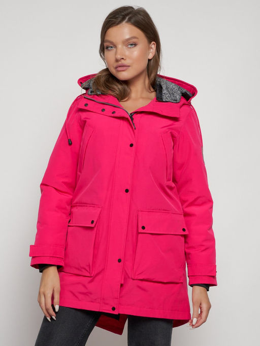 Парка женская зимняя MTFORCE c капюшоном розового цвета 2329R  фото 29