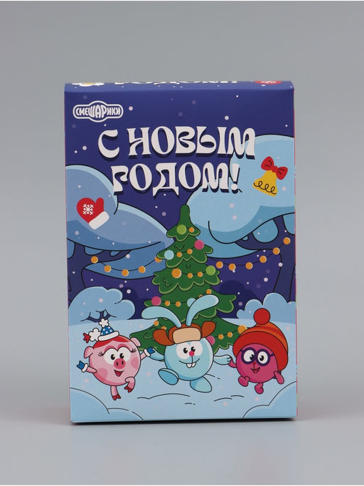 Цена за 3 шт. Коробка складная, 16 х 23 х 7,5 см "С Новым годом!", Смешарики