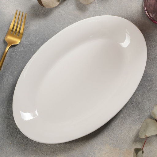 Блюдо фарфоровое овальное c утолщённым краем White Label, 25,5172 см, цвет белый - Доляна фото 3
