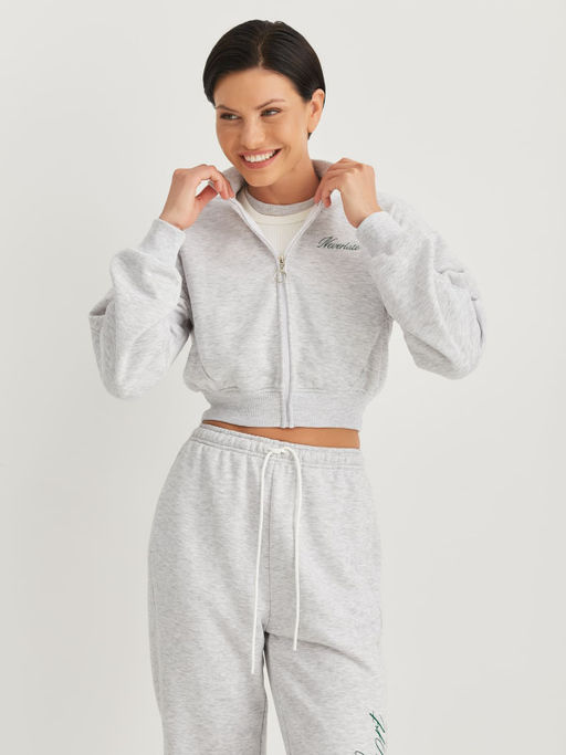 Свитшот на молнии с воротником стойкой в стиле Sporty & Rich - NEVERLATE фото 6