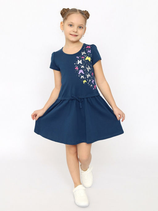 CRB wear/CSKG 63765-41-395 Платье для девочки,темно-синий/Ex.Cherubino