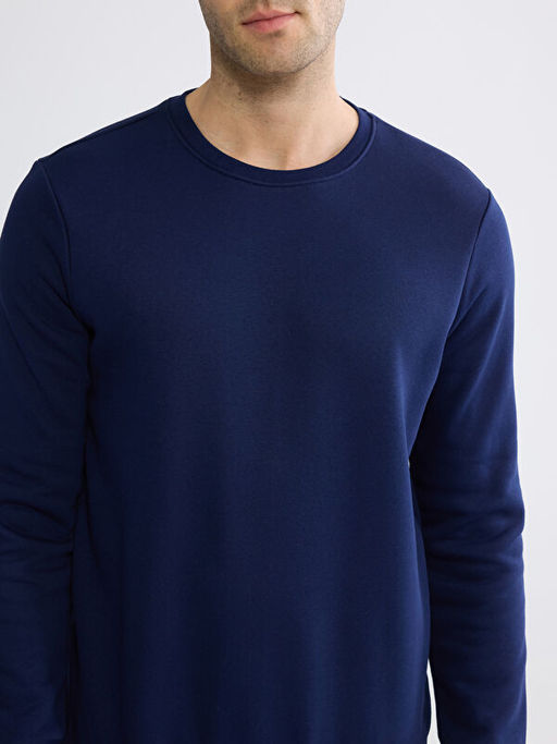 Bisiklet Yaka Erkek Kal?n Sweatshirt