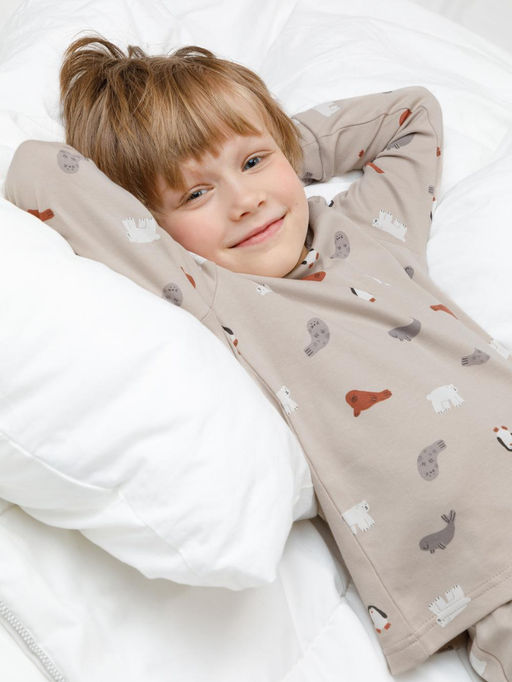 К 1552/северные зверята на бежевом пижама дет