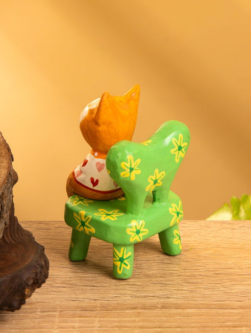 Сувенир «Спящий котик на стуле», 4×5.5×7.5 см, дерево