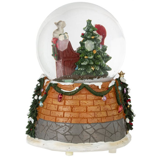 Фигурка декоративная "Дед Мороз" в стекл шаре (муз, вьюга, ААх3,н/п), D 9.5 см, L12 W12 H16 см