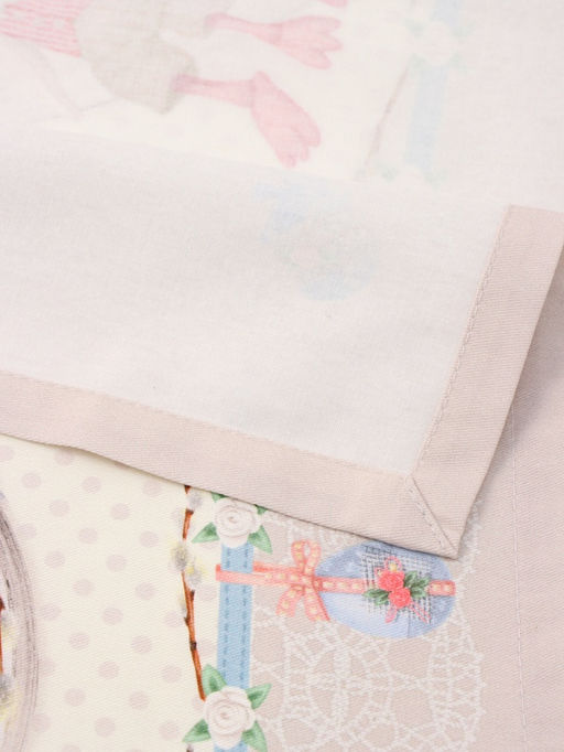 Дорожка на стол Этель Пасхальные Тильды, 40?146 см, 100% хлопок, саржа 190 г/м?, белая/розовая