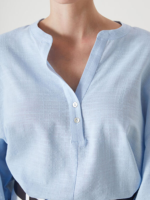 Ka??k Yaka Oversize Kad?n Bluz