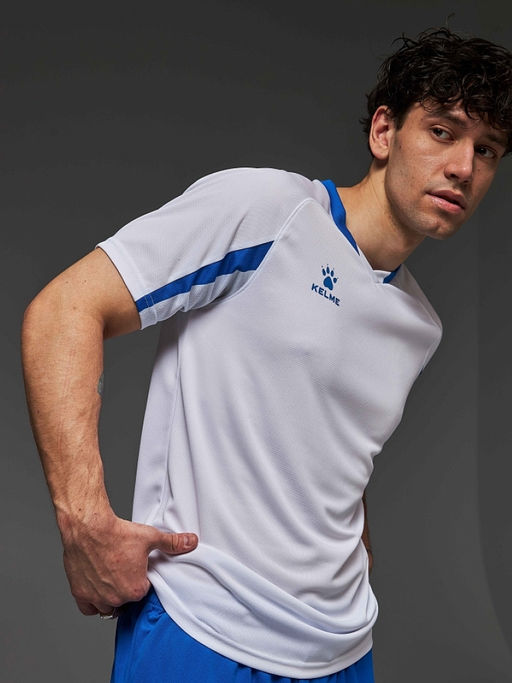 Футбольная форма KELME Short-Sleeved Football Suit (White/Blue)