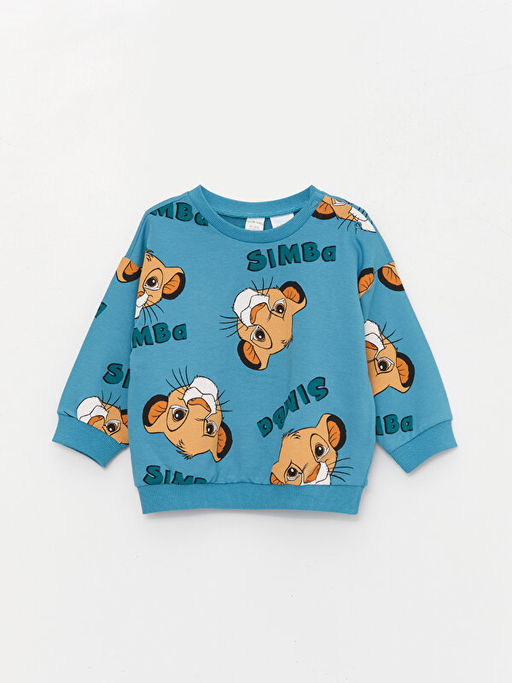Bisiklet Yaka Aslan Kral Bask?l? Erkek Bebek Sweatshirt ve E?ofman Alt 2li - Waikiki фото 2