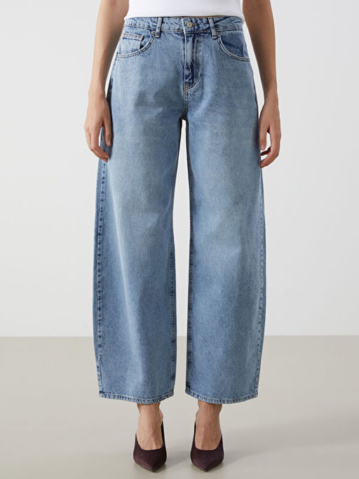 Barrel Fit Kad?n Jean Pantolon