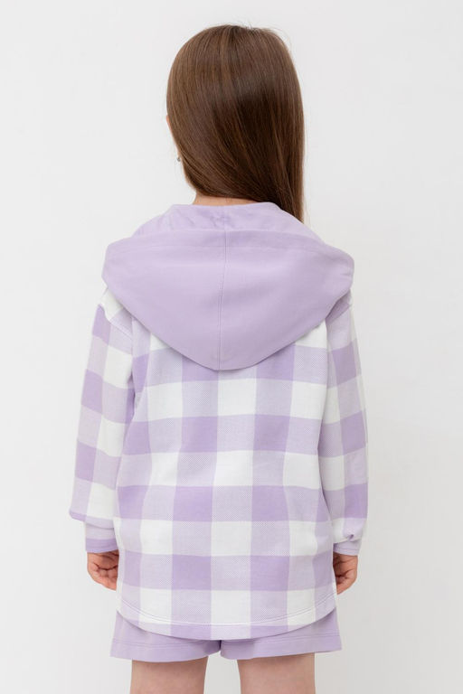 Crockid _ КР 302698-1/пастельно-лиловый,клетка виши к541 рубашка для дев  фото 8
