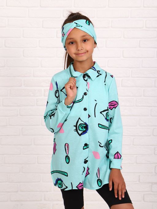 РБ006 Рубашка Пикассо (ментоловый) без повязки - Милаша фото 2