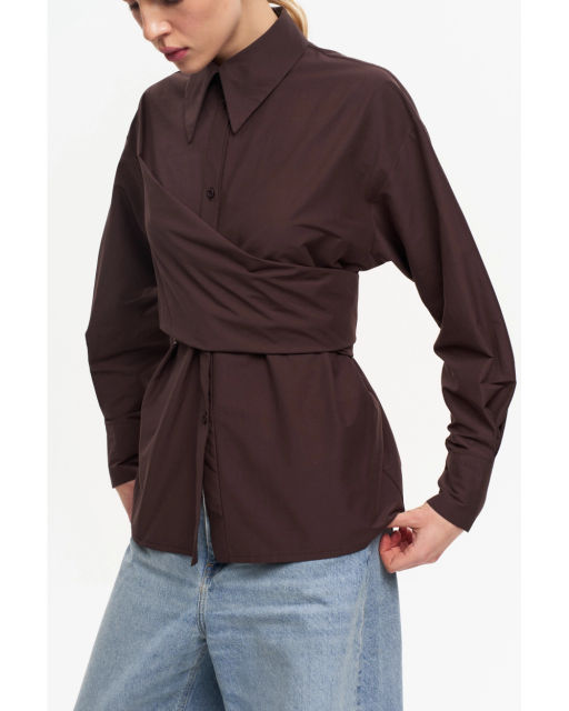 Рубашка THE VERY 2436 горький шоколад  фото 8