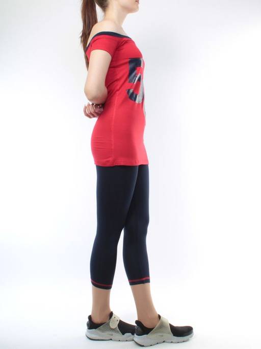 1202 RED/DK. BLUE Спортивный костюм для фитнеса женский (90% вискоза, 10% лайкра)