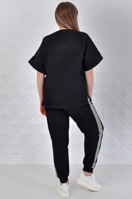 Арт. 2354 Костюм с брюками женский 52-60 (5 шт) Цвет:верх- черно-кэмел, низ- черно-кэмел - Калинка фото 4