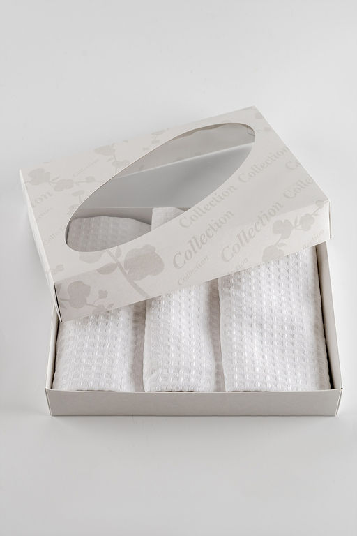 Набор вафельных полотенец в подарочном коробе