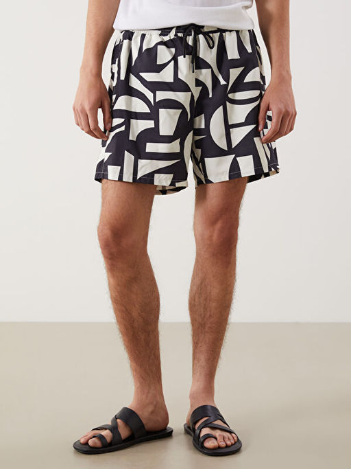 K?sa Boy Desenli Erkek Deniz ?ortu