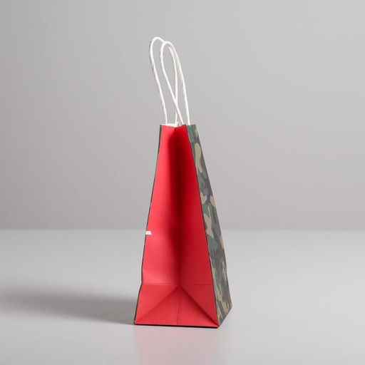 Цена за 2 шт. Пакет подарочный крафт, упаковка, С 23 февраля, 12?21?9 см