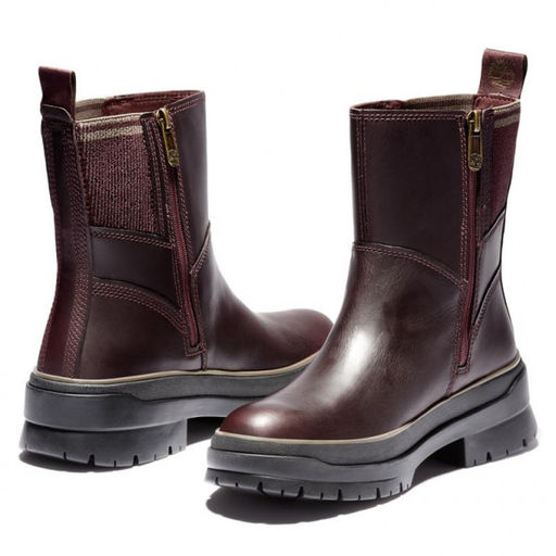 Ботинки Timberland Malynn Side Zip F/L WP бордовые  фото 9