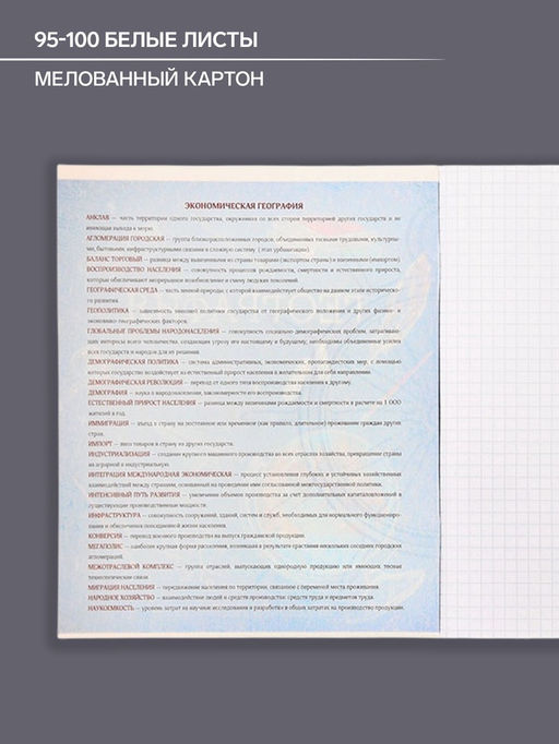 Цена за 10 шт. Тетрадь предметная, 48 листов в клетку, Calligrata Доска. География  фото 4