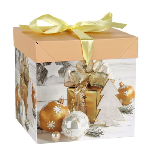 Цена за 12 шт. Коробка подарочная 15x15x15 см складная / 125-S /уп 12/840/Новый год - Галеонтрейд фото 3