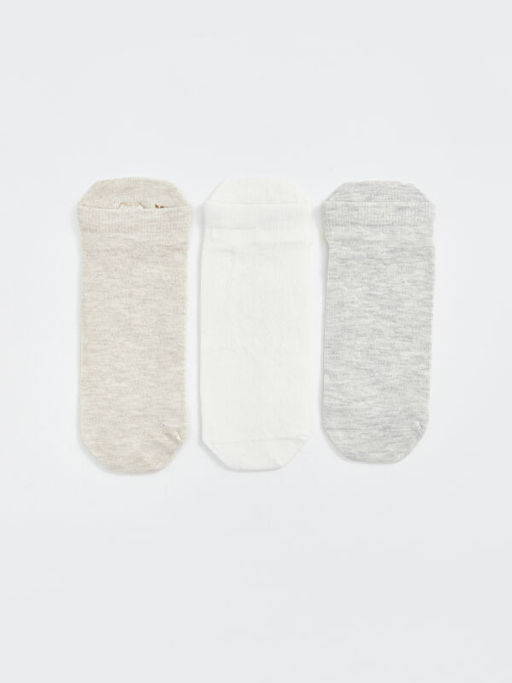 Bask?l? Kad?n Patik ?orap 3l?