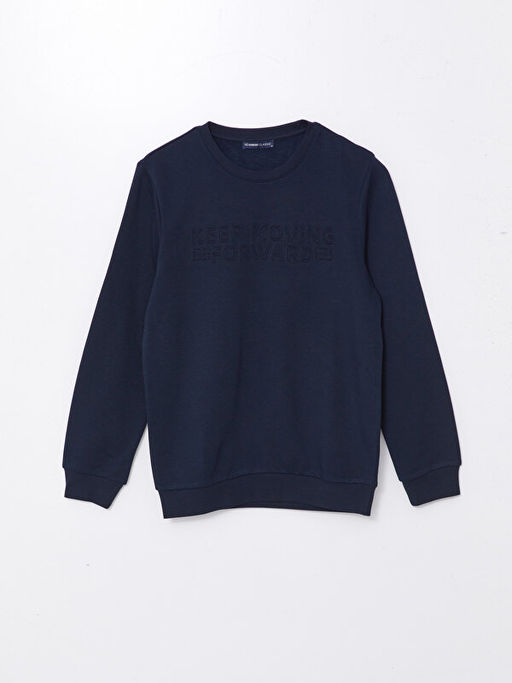 Bisiklet Yaka Uzun Kollu Erkek Sweatshirt