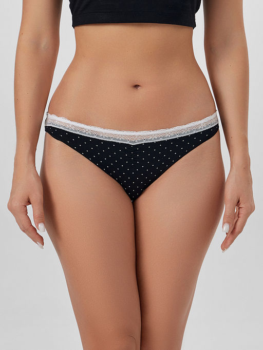 Цена за 2 штуки! Трусы слипы женские черные в горошек - Mark formelle фото 2