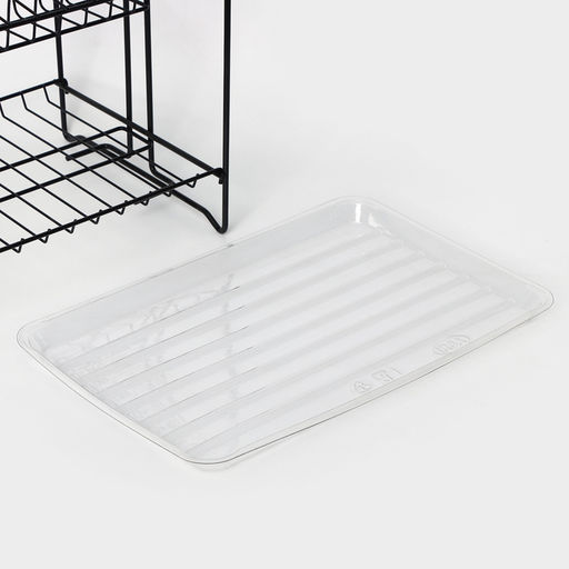 Сушилка для посуды с поддоном 2-х ярусная, разборная, 39.5×24×29.5 см, чёрная