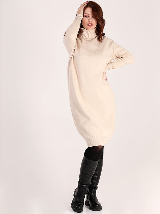 Вязаное платье женское теплое зимнее - Almond фото 3