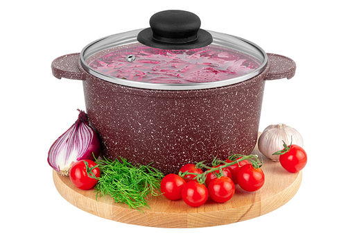 Кастрюля 2 л ГАРМОНИЯ ВКУСА "Рубин" С КРЫШКОЙ ф18, 24,5*19*15 см
