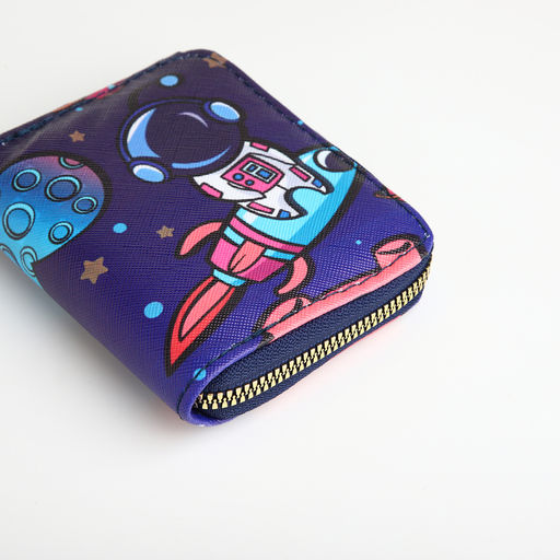 Кошелёк детский «Космос», на молнии, синий
