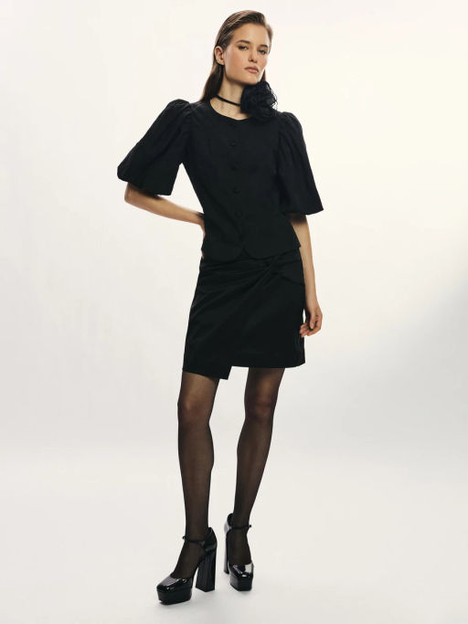 Топ с рукавами-буфами из жаккарда / Zarina