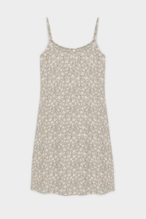 Е 10057/пыльно-оливковый,полевые цветы сорочка ночная жен