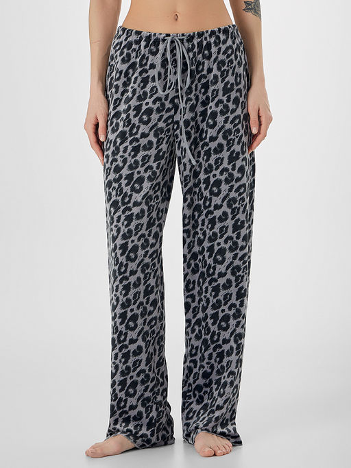 Комплект домашний женский велюровый серый с леопардовым принтом - Mark formelle фото 7