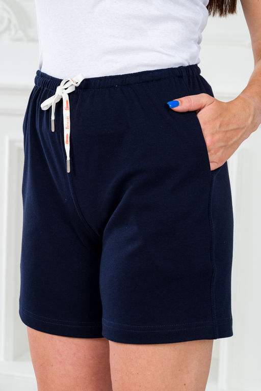 Шорты женские из футера Таиланд тёмно-синий 2