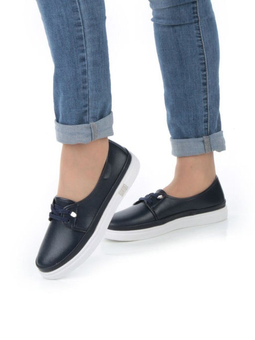 03-A5657-1 DK. BLUE Полуботинки женские (натуральная кожа)