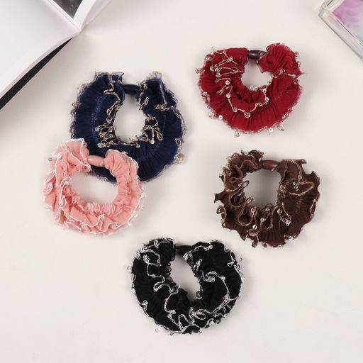 Цена за 6 шт. Резинка для волос «Мэдиссон», блеск, 7 см, МИКС