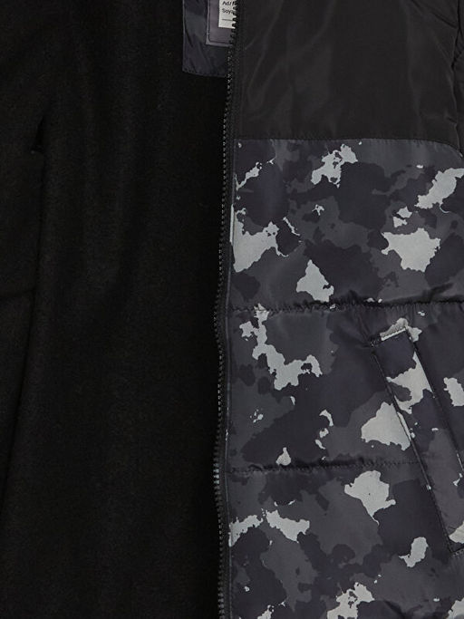 Kap??onlu Bask?l? Erkek ?ocuk Mont - Waikiki фото 3