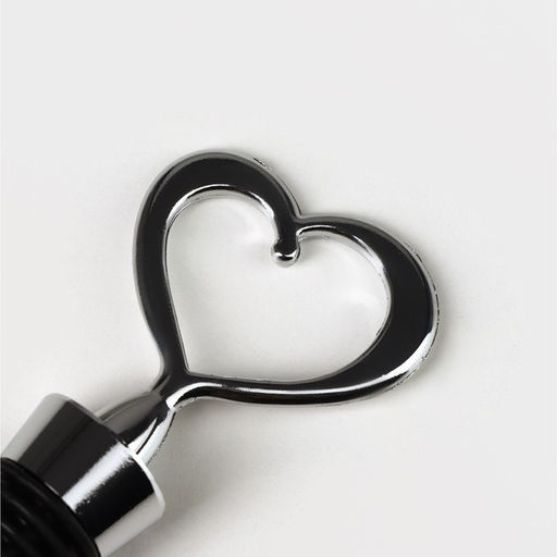 Набор для вина Доляна Сердца, 2 предмета: штопор, пробка фигурная, нержавеющая сталь