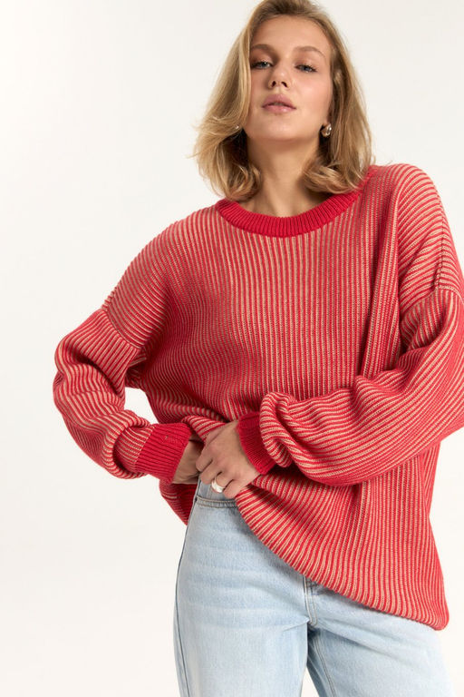 Джемпер женский вязаный Line красный