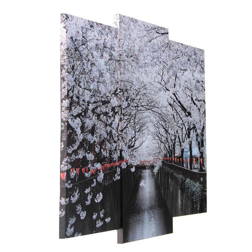 Модульная картина «Цветущие деревья», (2-25×52; 1-30×60) 60×80 см