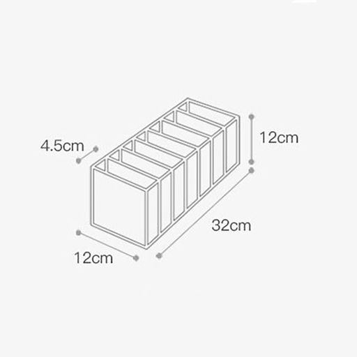 Прозрачный органайзер для хранения одежды 7 ячеек 32*12*12 см, серый (1940) - Мой органайзер фото 2