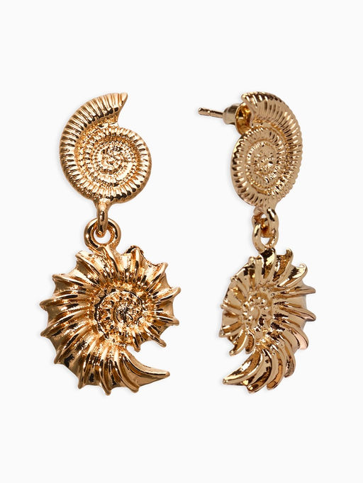 Цена за 2 шт. Серьги металл "Ракушки", цвет золото