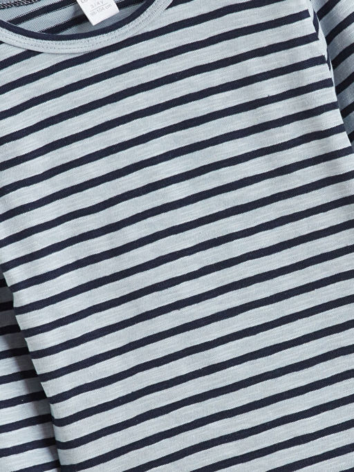 Bisiklet Yaka ?izgili Erkek Bebek Pijama Tak?m?