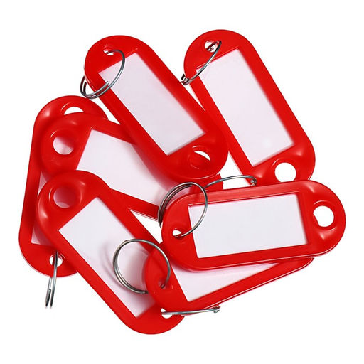 Набор бирок для ключей на кольце «Идентификатор», 53 мм, 50 шт., красный