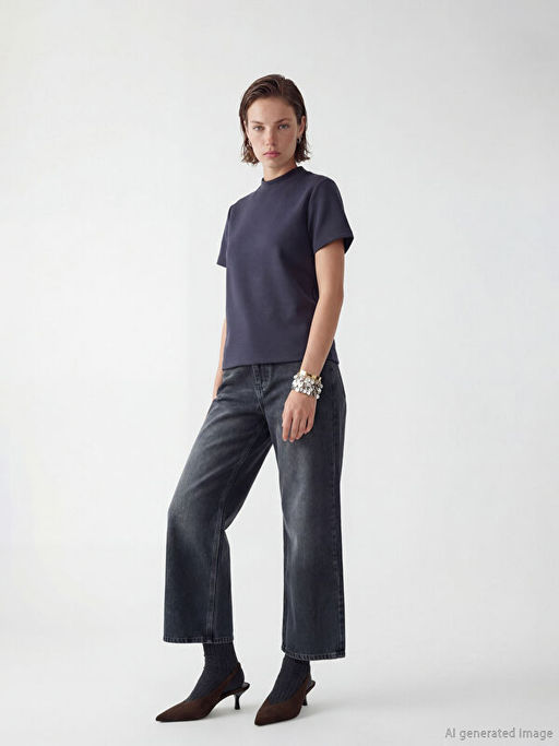 Bisiklet Yaka Kad?n Ti??rt